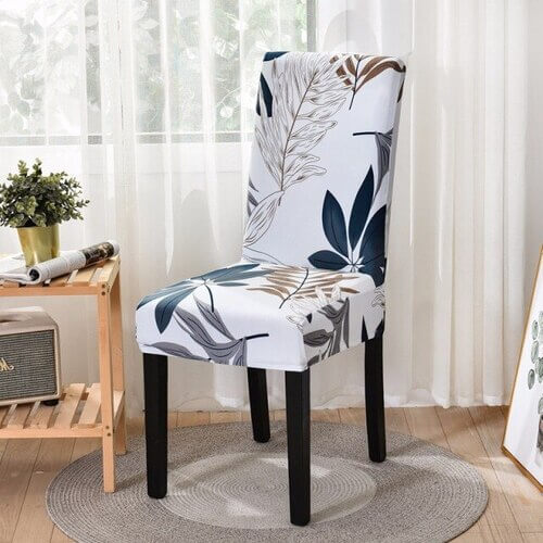 Kit Capas para Cadeira Estampada Branco Floral Lar da Ana