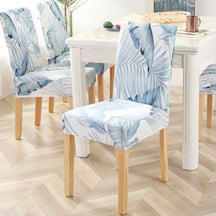 Kit Capas para Cadeira Estampada Branco Flores Azuis Lar da Ana