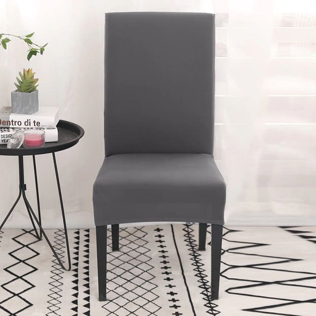 Kit Capas para Cadeira Lisa cinza escuro lar da ana