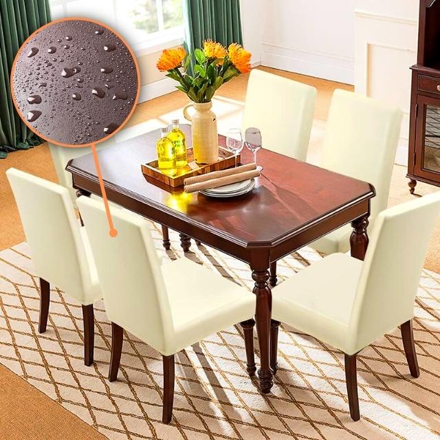 Kit Capas para Cadeira em Couro Impermeável bege Lar da Ana