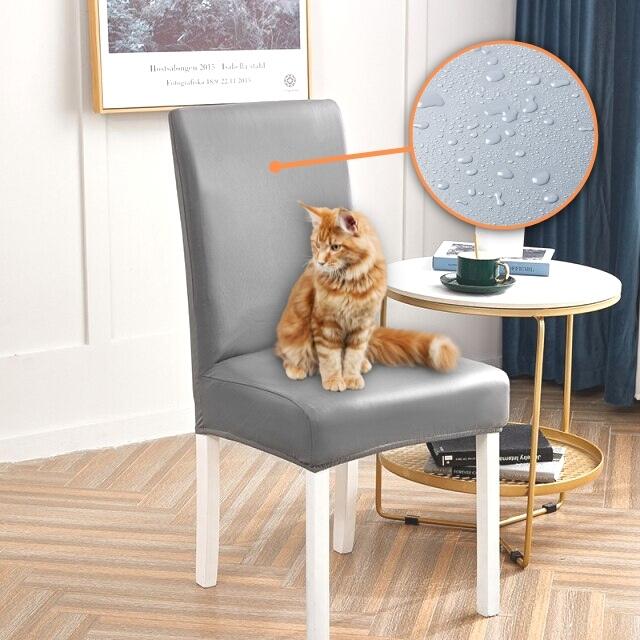 Kit Capas para Cadeira em Couro Impermeável cinza Lar da Ana