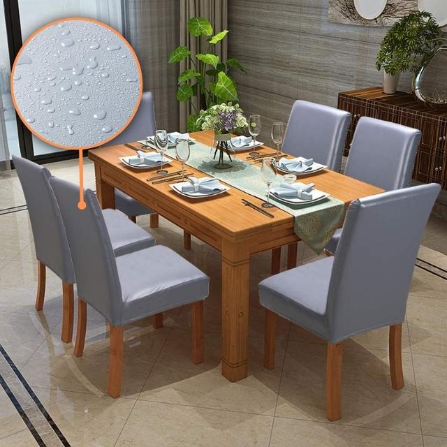 Kit Capas para Cadeira em Couro Impermeável cinza Lar da Ana