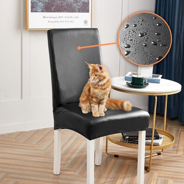 Kit Capas para Cadeira em Couro Impermeável preto Lar da Ana