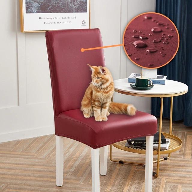 Kit Capas para Cadeira em Couro Impermeável vinho Lar da Ana