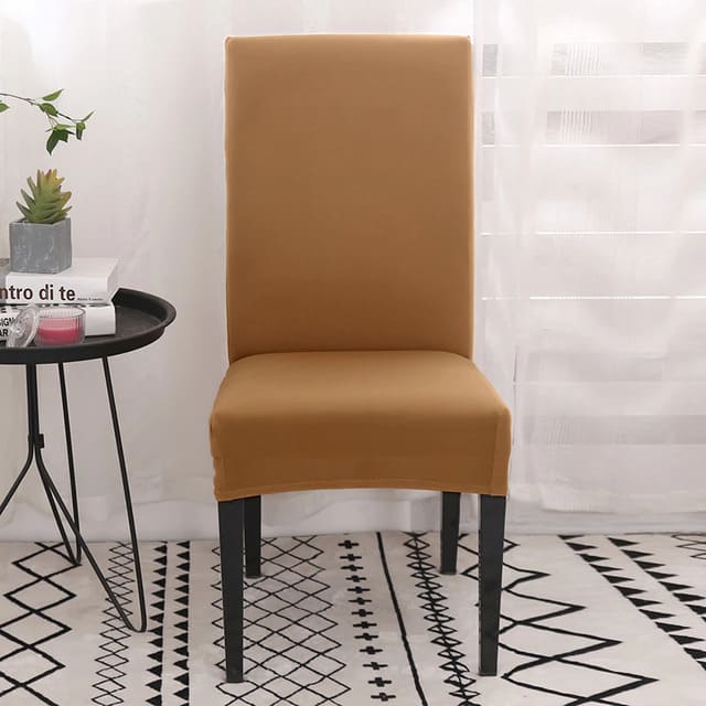 Kit Capas para Cadeira Lisa marro claro lar da ana