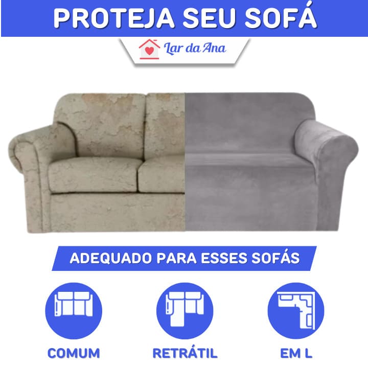 Capa de Sofá Pelúcia - Cinza Claro Lar da Ana https://lardaana.com/products/capa-para-sofa-veludo-cinza-claro