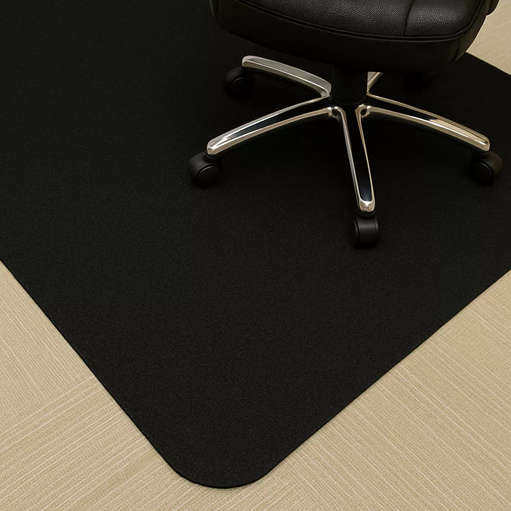 Tapete Protetor de Piso para Cadeira de Escritório – Polipropileno Preto 120x100cm Lar da Ana