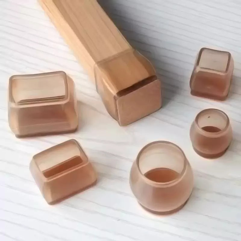 Kit Protetores de Pés de Cadeiras em Silicone marrom lar da ana