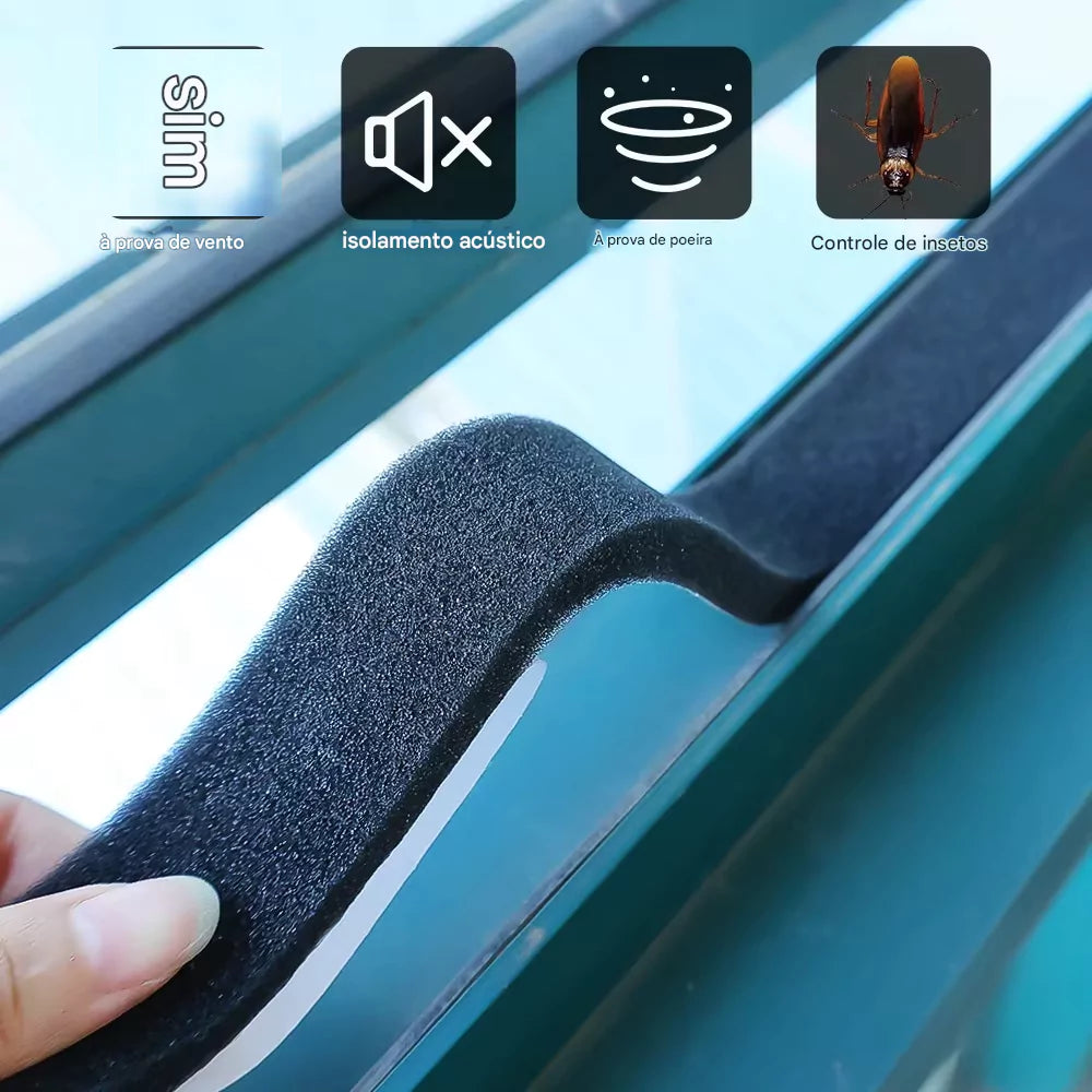 Borracha Veda som para Porta e Janela - Anti Ruído Protetor Acústico lar da ana