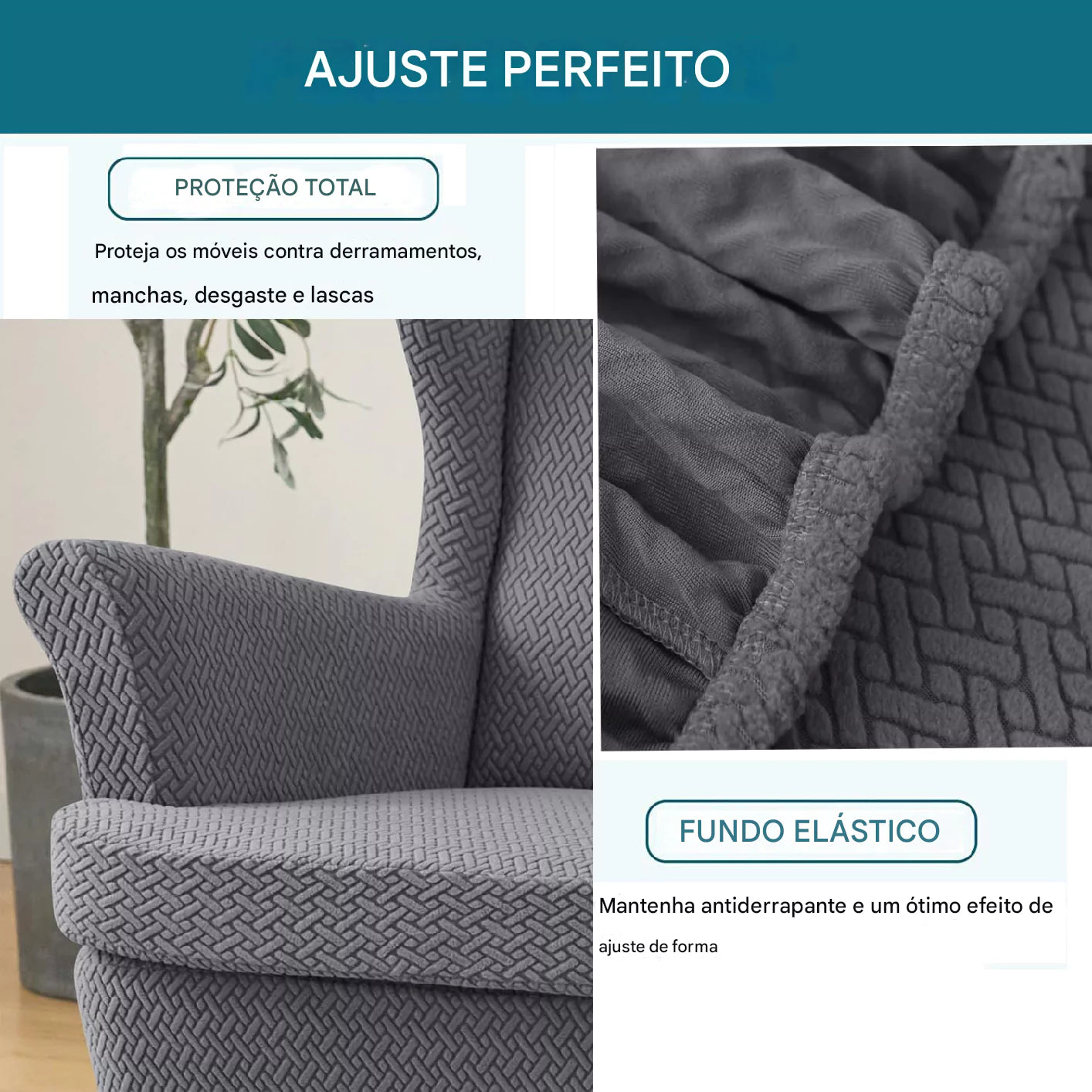 Capa para Poltrona Alta - Tecido Anti-Arranhão lar da ana