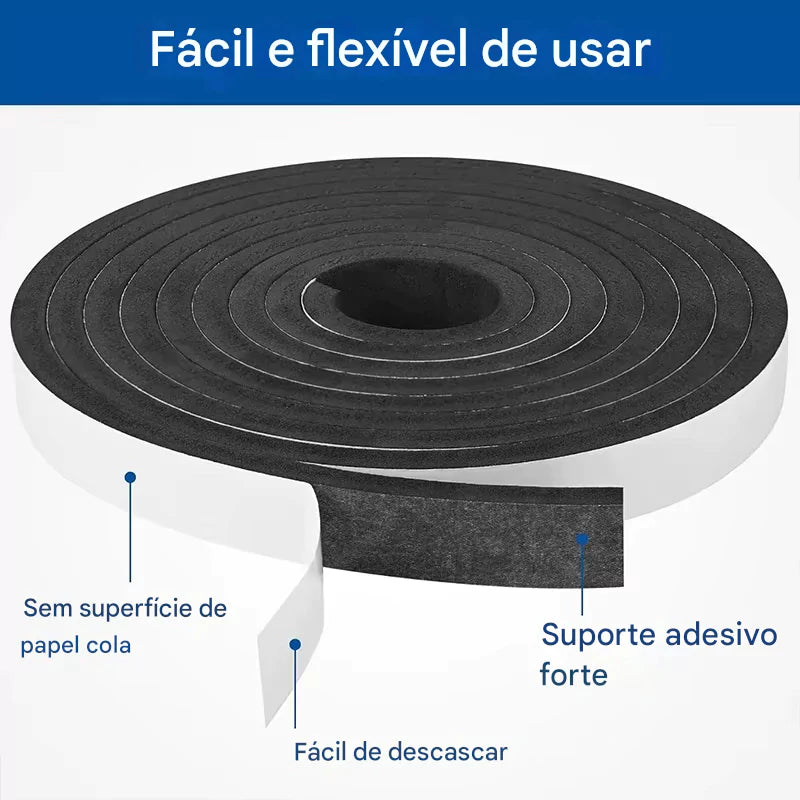 Borracha Veda som para Porta e Janela - Anti Ruído Protetor Acústico lar da ana