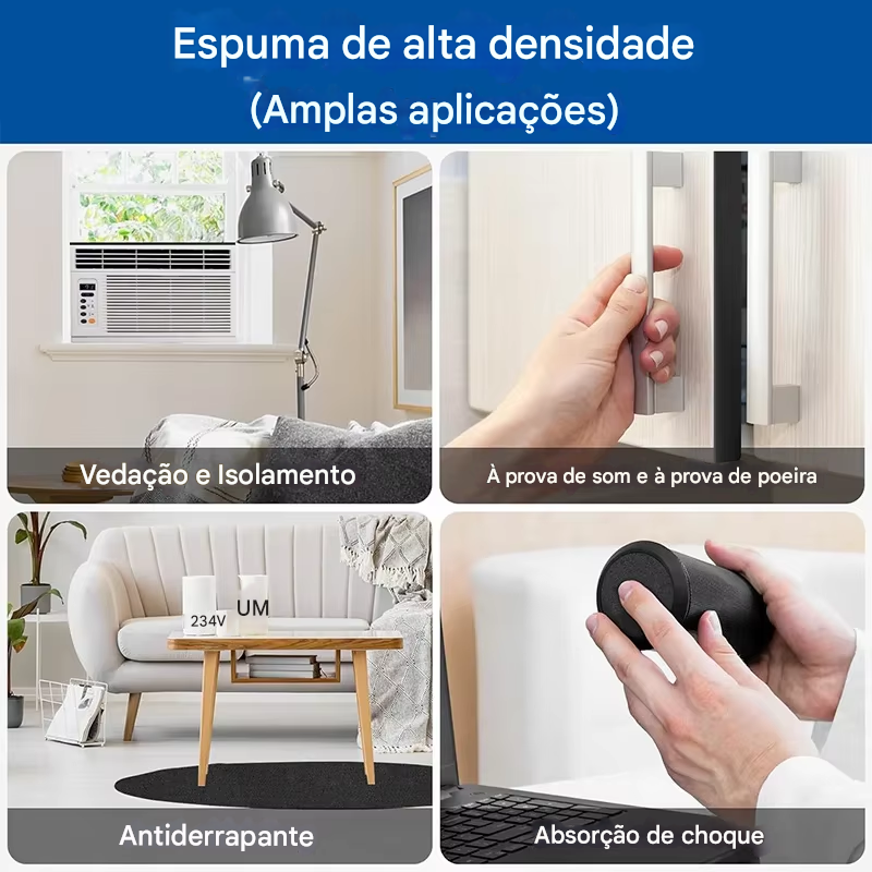 Borracha Veda som para Porta e Janela - Anti Ruído Protetor Acústico lar da ana