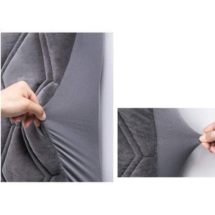 Capa de Cabeceira Casal em Veludo lar da ana cinza escuro