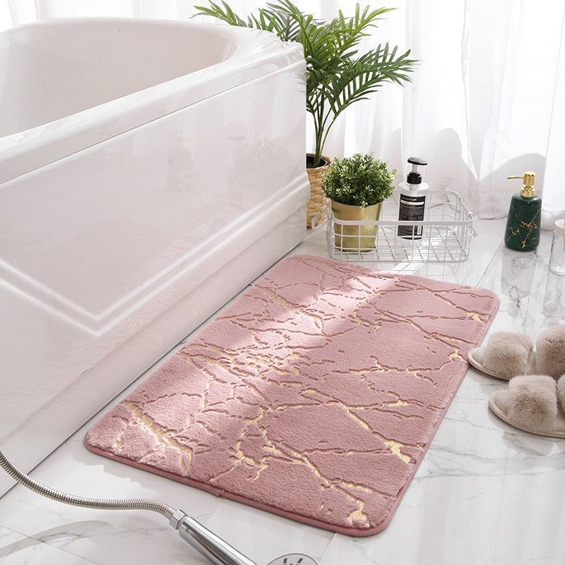 Tapete para Banheiro rosa Detalhes Dourados Lar da Ana