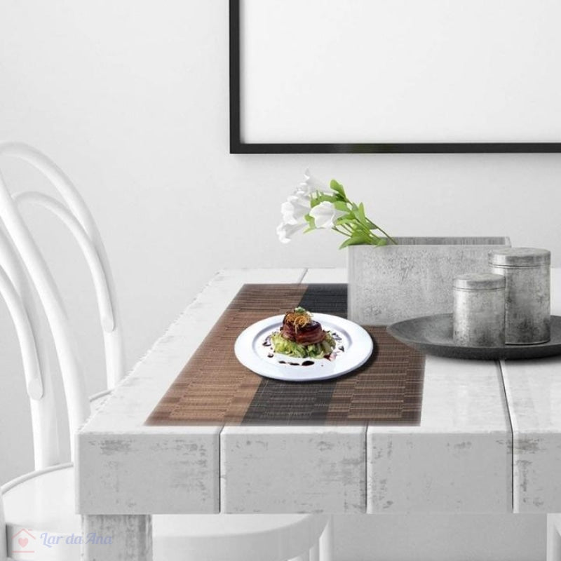 Jogo Americano Retangular Tecido Vinil 4/6/8/10 peças lar da ana marrom