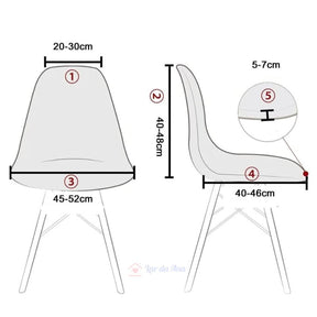 Kit Capas de Cadeira Eames Eiffel - Tecido Jacquard Lar da Ana