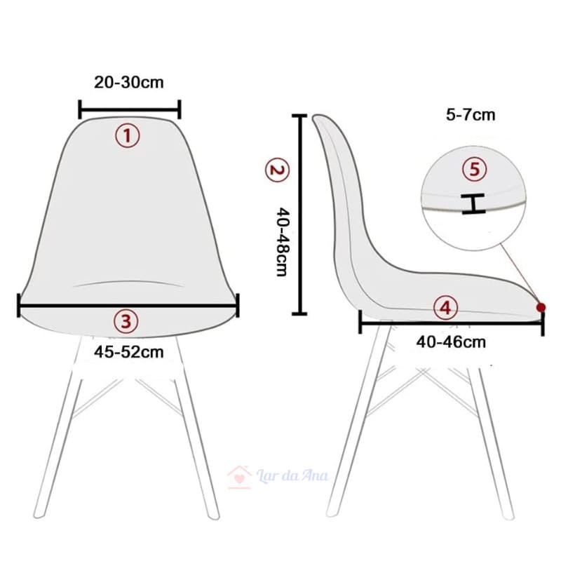 Kit Capas de Cadeira Eames Eiffel - Tecido Jacquard Lar da Ana