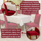 Kit Capas de Cadeira Suede Veludo Lar da Ana