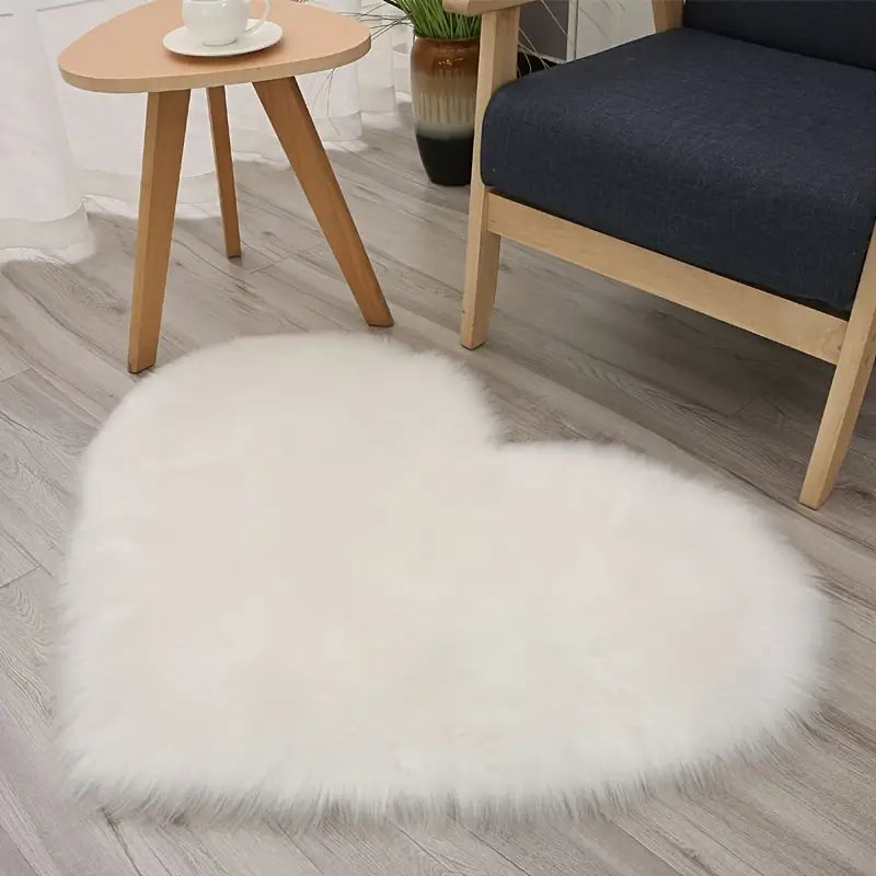 Tapete fofo Peludo de Coração Decorativo lar da ana