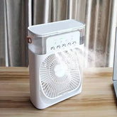 Mini Climatizador Portátil USB com Reservatório de Água e LED – Ventilador Umidificador 3 Velocidades Lar da Ana
