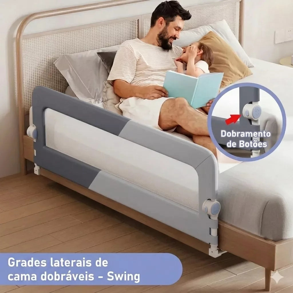 Grade de Proteção para Cama Dobrável – Barra de Segurança para Crianças, Adultos e Idosos Lar da Ana