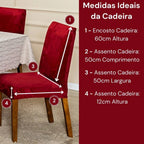 Kit Capas de Cadeira Suede Veludo Lar da Ana