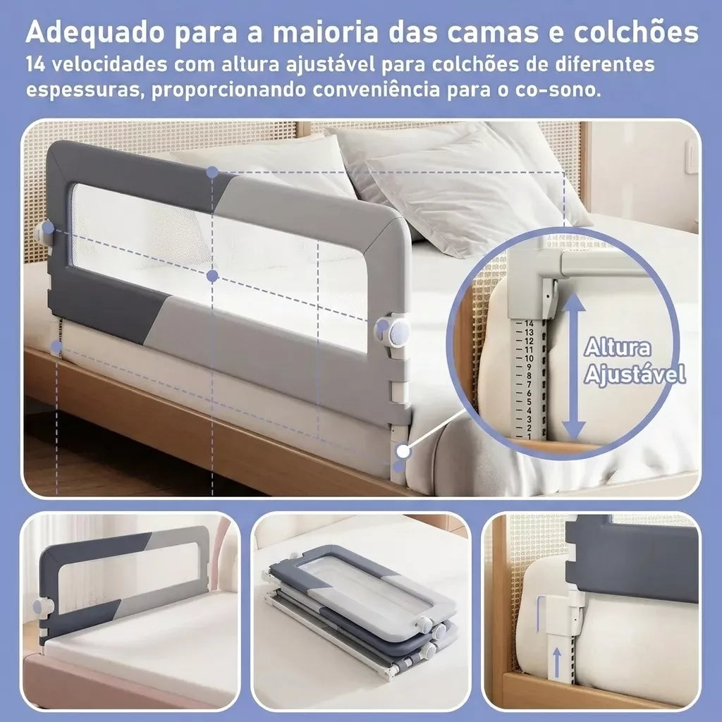 Grade de Proteção para Cama Dobrável – Barra de Segurança para Crianças, Adultos e Idosos Lar da Ana