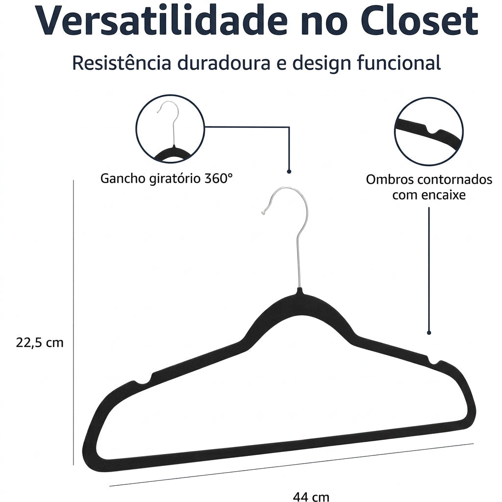 Kit Cabide de Veludo lar da ana