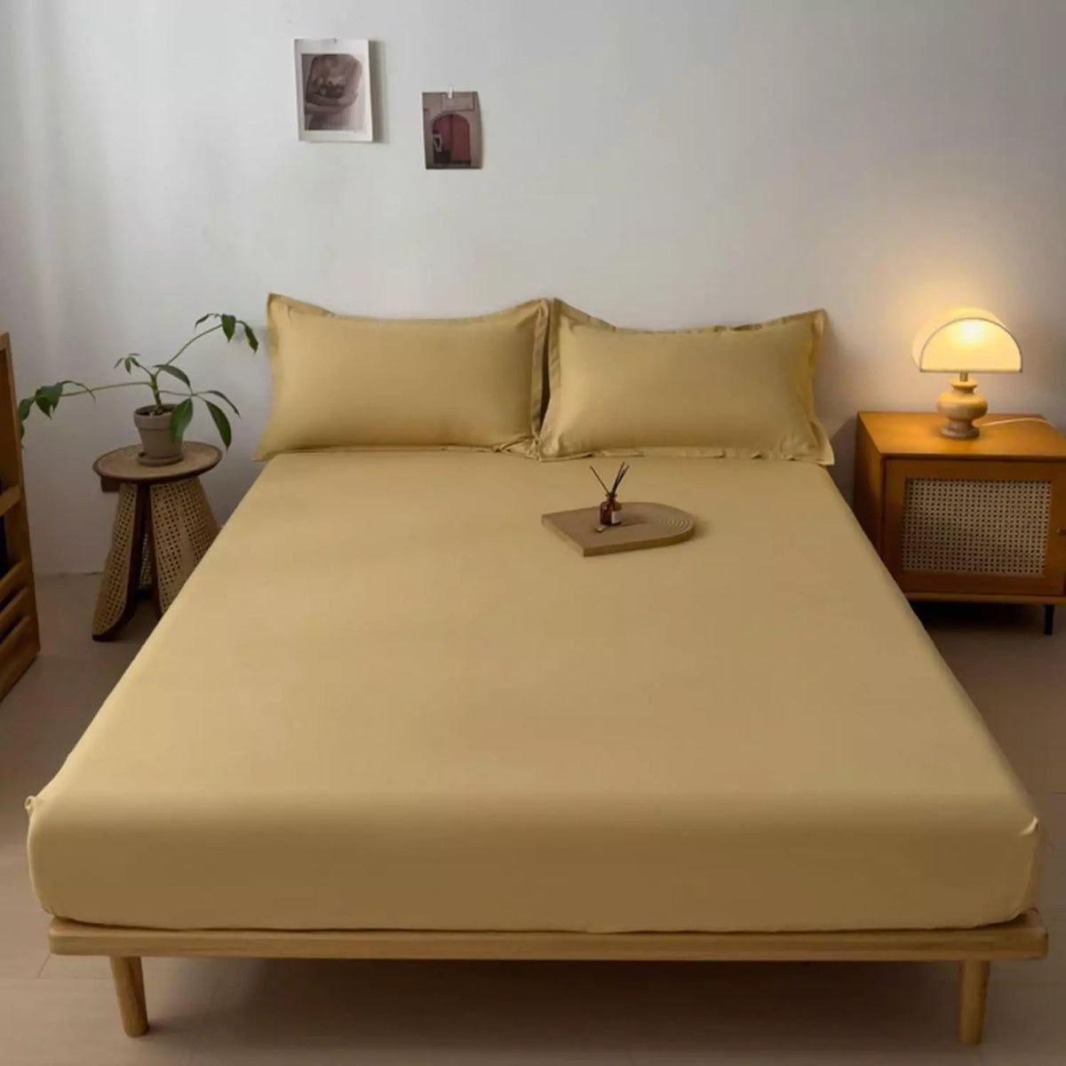 Jogo de Cama 100% algodão Kit 3 Peças amarelo lar da ana