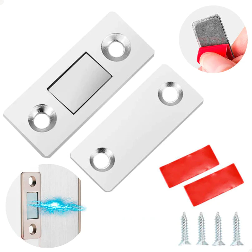 Fecho Magnético Slim de Neodímio para Portas e Armários – Aço Inoxidável, Ultra Fino Lar da Ana