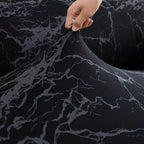 Capa Decorativa de Sofá com Saia Moderna Ajustável Universal - Mármore Preto lar da ana