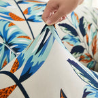 Capa Decorativa de Sofá com Saia Moderna Ajustável Universal - Jardim Tropical lar da ana