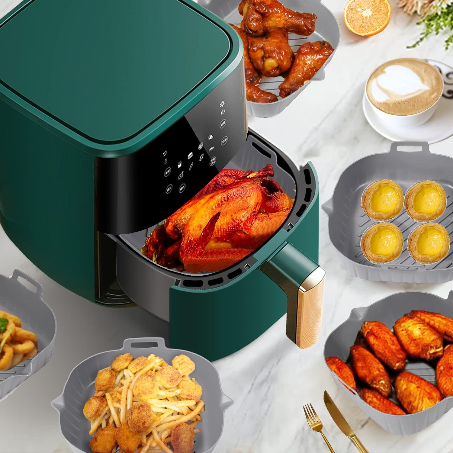 Forma de Silicone Antiaderente para Fritadeira AirFryer lar da ana