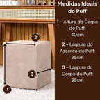 Capa de Puff em Veludo Suede – Sofisticação, Conforto e Renovação Imediata Lar da Ana