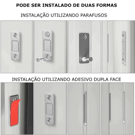 Fecho Magnético Slim de Neodímio para Portas e Armários – Aço Inoxidável, Ultra Fino Lar da Ana