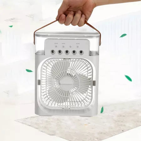 Mini Climatizador Portátil USB com Reservatório de Água e LED – Ventilador Umidificador 3 Velocidades Lar da Ana