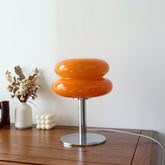 Abajur Decorativo Macaron - Luminária de Mesa de Vidro laranja lar da ana