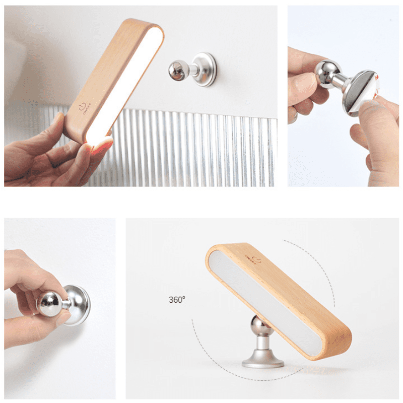Arandela de Parede Interna LED Dimmer Madeira lar da ana