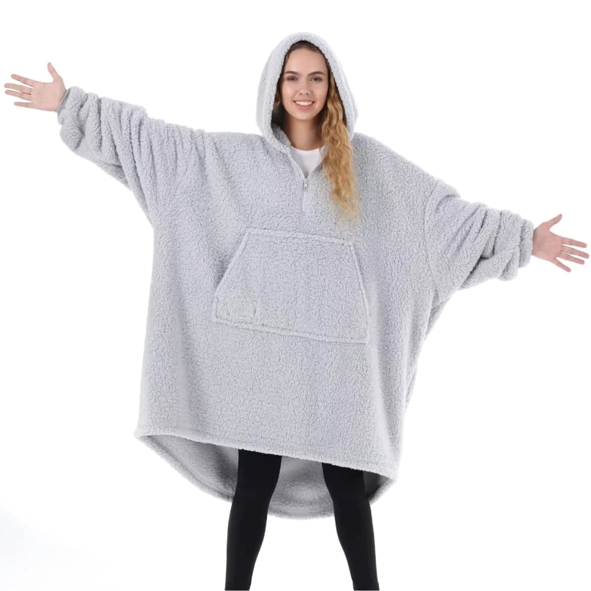Blusa Moletom Cobertor de Manta Microfibra cinza lar da ana