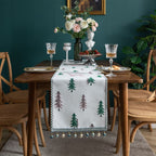 Caminho de Mesa Trilho de Mesa em tecido Jacquard com Flor branco pinheiro rosa lar da ana
