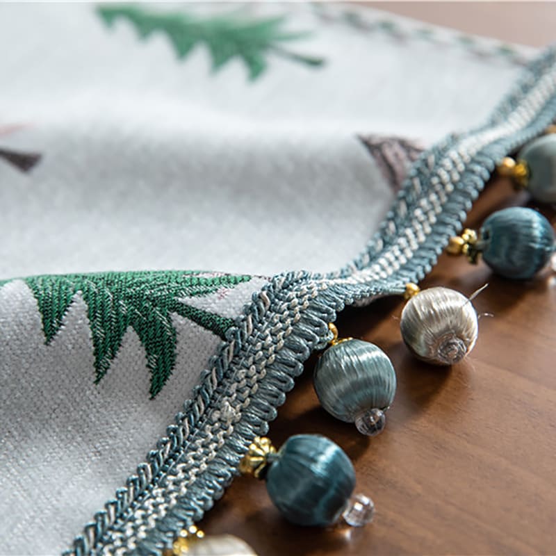 Caminho de Mesa Trilho de Mesa em tecido Jacquard com Flor lar da ana