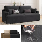 Capa Sofá Retrátil Semi Impermeável - Tecido Jacquard Cinza Escuro Lar da Ana