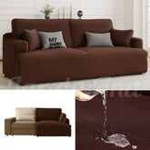 Capa Sofá Retrátil Semi Impermeável - Tecido Jacquard Marrom Lar da Ana