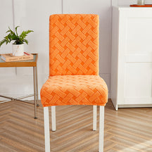 Capa Decorativa de Cadeira de Jantar em Tecido Jacquard Cruzado laranja lar da ana
