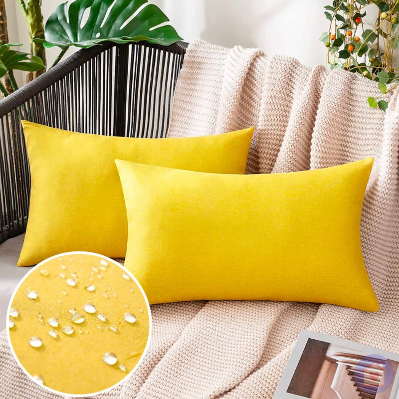Capa de Almofada Impermeável UltraShield - Proteção e Conforto para Estofados amarelo lar da ana
