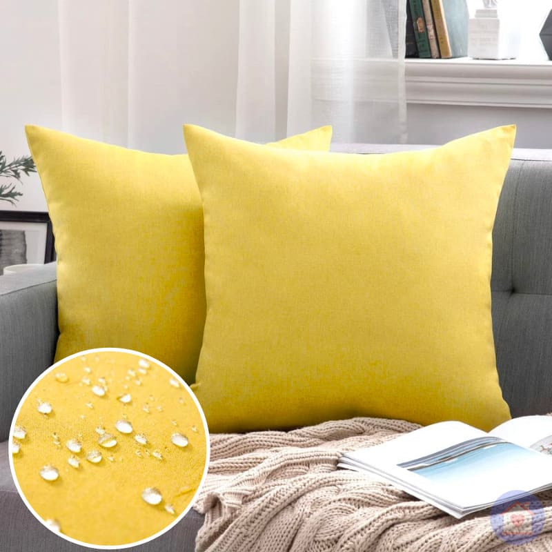 Capa de Almofada Impermeável UltraShield - Proteção e Conforto para Estofados amarelo lar da ana