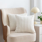 Capa de Almofada Listrada Decorativa de Luxo Moderna - imita Pele de Coelho lar da ana