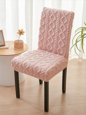 Capa de Cadeira estilo Crochê rosa lar da ana