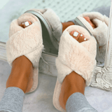 Chinelo Pantufa Feminina em Plush para Inverno