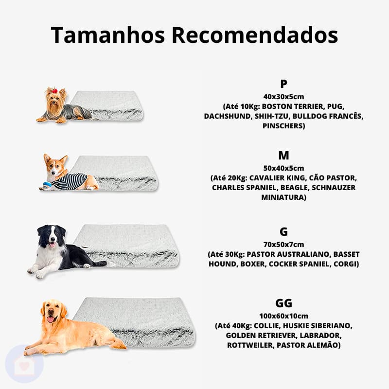 Colchonete Ortopédico para Cachorro Pequeno ou Grande - Conforto e Saúde para Seu Pet lar da ana